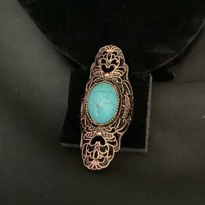 Copper ring with turquoise stone